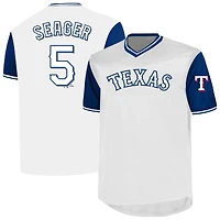 Men's Profile Corey Seager White Texas Rangers Big & Tall Name Number Birdeye V-Neck T-Shirt