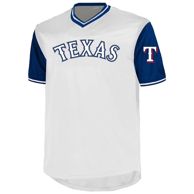 Men's Profile Corey Seager White Texas Rangers Big & Tall Name Number Birdeye V-Neck T-Shirt