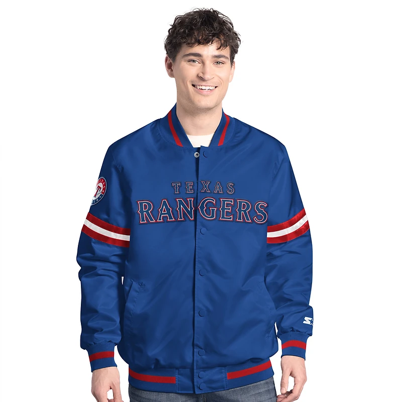 Veste universitaire à boutons-pression Starter Royal Texas Rangers Scout pour homme