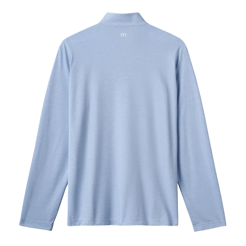 Men's TravisMathew Light Blue Texas Rangers Time to Tailgate Tri-Blend Quarter-Zip Pullover