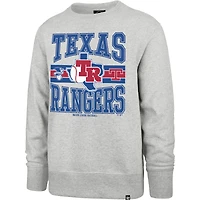 Men's '47  Gray Texas Rangers Letters Headline Pullover Sweatshirt