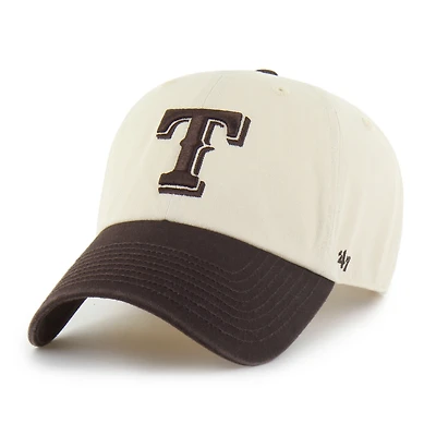 Men's '47 Natural/Brown Texas Rangers Two-Tone Fashion Clean Up Adjustable Hat