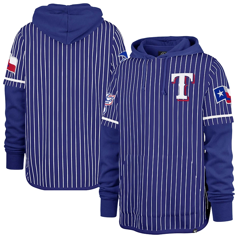Sweat à capuche rayures doubles Royal Texas Rangers '47 pour homme