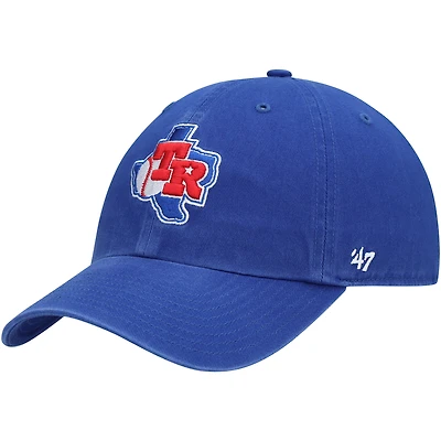 Men's '47 Royal Texas Rangers Team Logo Cooperstown Collection Clean Up Adjustable Hat
