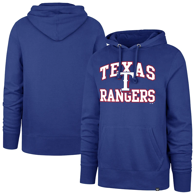 Men's '47 Royal Texas Rangers Velocity Headline Pullover Hoodie
