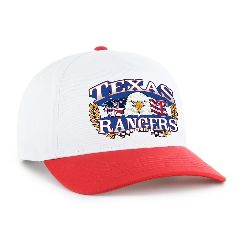 Men's '47 White/Red Texas Rangers Americana Eagle Hitch Adjustable Hat