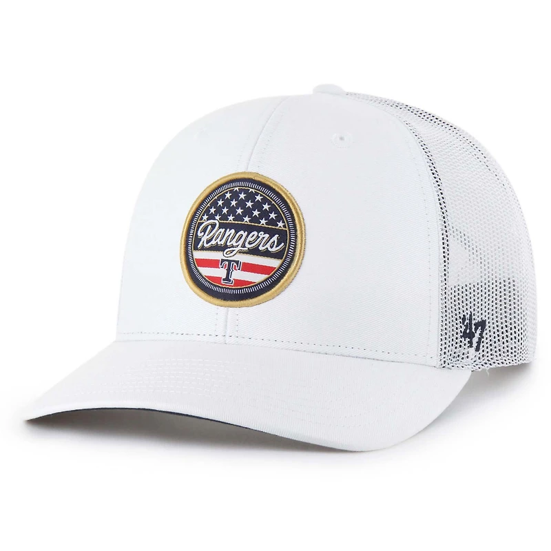 Men's '47 White Texas Rangers Homage Adjustable Trucker Hat