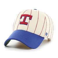 Casquette ajustable '47 x Rawlings Natural/Royal Texas Rangers à rayures fines Clean Up pour homme