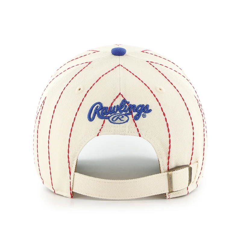 Casquette ajustable '47 x Rawlings Natural/Royal Texas Rangers à rayures fines Clean Up pour homme