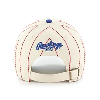Casquette ajustable '47 x Rawlings Natural/Royal Texas Rangers à rayures fines Clean Up pour homme