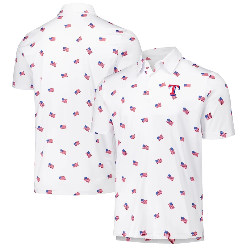 Polo Americana des Texas Rangers d'Antigua pour hommes, blanc