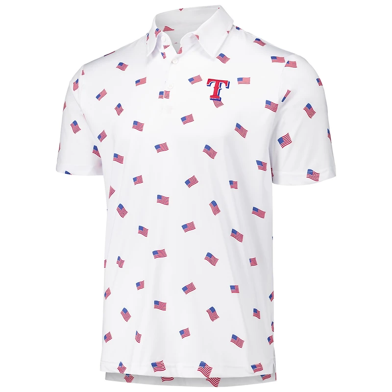 Men's Antigua White Texas Rangers  Americana Polo