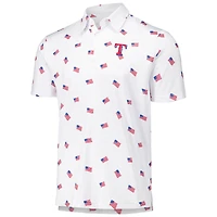 Men's Antigua White Texas Rangers  Americana Polo