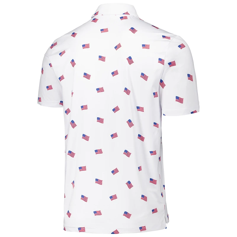 Men's Antigua White Texas Rangers  Americana Polo