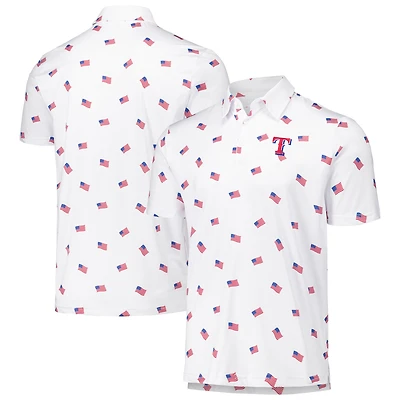Men's Antigua White Texas Rangers Americana Polo