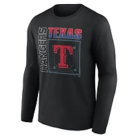 Men's Black Texas Rangers Home Field Pop Personalized Name & Number Long Sleeve T-Shirt