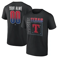 T-shirt noir pour homme Texas Rangers Home Field Pop personnalisé avec nom et numéro