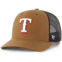 Men's Carhartt x '47  Brown Texas Rangers Trucker Adjustable Hat