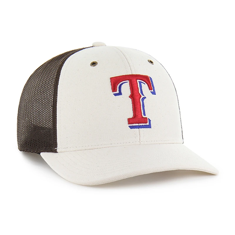 Men's Carhartt x '47 Natural/Brown Texas Rangers Undyed Trucker Adjustable Hat