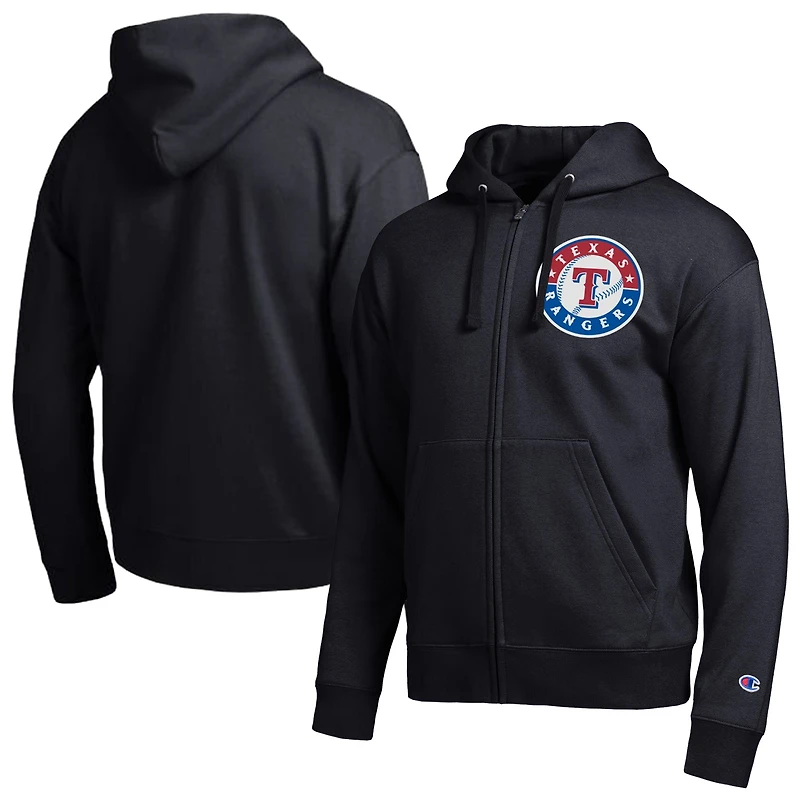 Sweat à capuche zippé noir Champion Texas Rangers All-Star pour homme