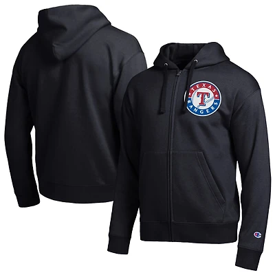 Sweat à capuche zippé noir Champion Texas Rangers All-Star pour homme