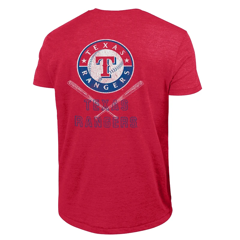 Men's Champion  Red Texas Rangers Tri-Blend T-Shirt