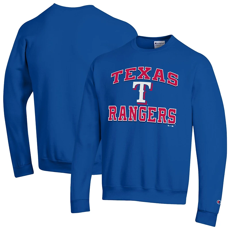 Men's Champion  Royal Texas Rangers Heart & Soul Powerblend Sweatshirt