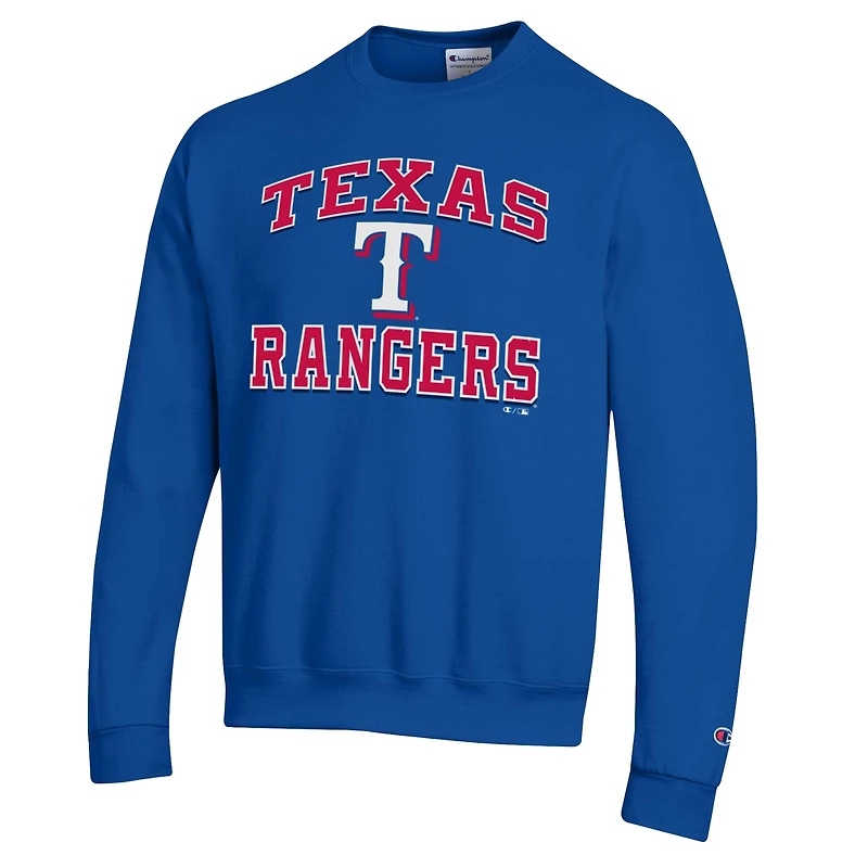 Men's Champion  Royal Texas Rangers Heart & Soul Powerblend Sweatshirt