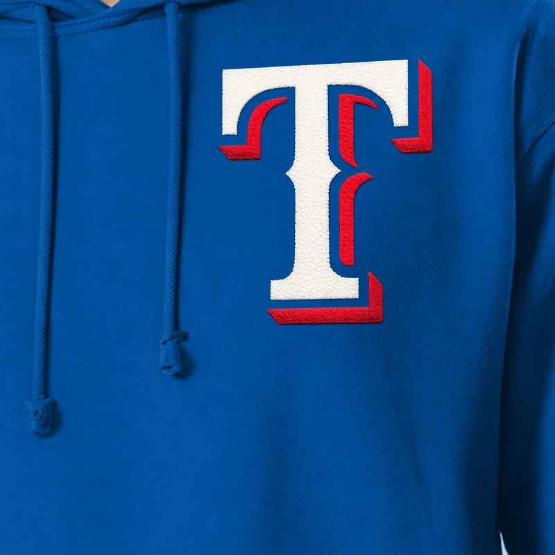 Sweat à capuche Champion Royal Texas Rangers en chenille tissée inversée pour homme