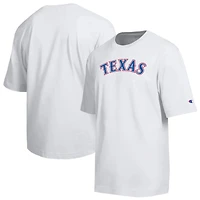 T-shirt Champion blanc Texas Rangers All Star avec logo en chenille arquée