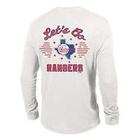 T-shirt à manches longues Champion White Texas Rangers Cooperstown Winning Tradition Tri-Blend pour homme