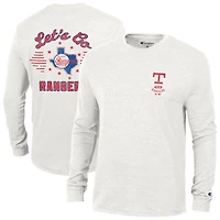 T-shirt à manches longues Champion White Texas Rangers Cooperstown Winning Tradition Tri-Blend pour homme