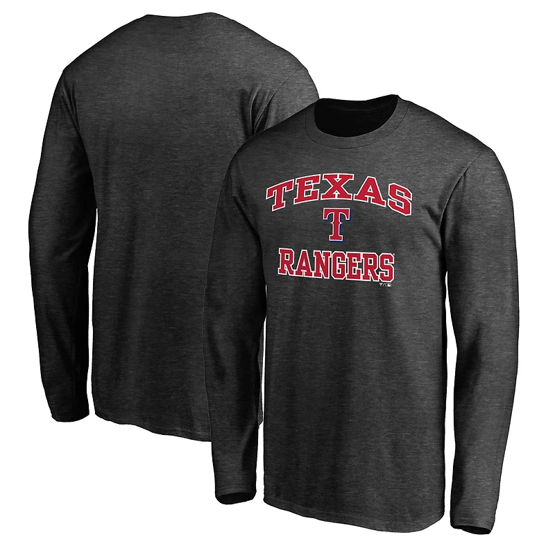 T-shirt à manches longues anthracite Texas Rangers Heart & Soul pour homme