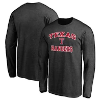 T-shirt à manches longues anthracite Texas Rangers Heart & Soul pour homme