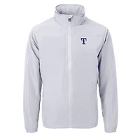 Men's Cutter & Buck Gray Texas Rangers Charter Eco Recycled Full-Zip Jacket