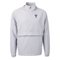 Men's Cutter & Buck Gray Texas Rangers Charter Eco Recycled Half-Zip Anorak Jacket