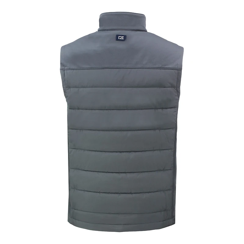 Men's Cutter & Buck Gray Texas Rangers Evoke Hybrid Eco Softshell Recycled Full-Zip Vest