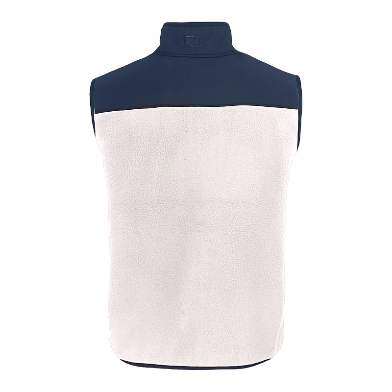 Men's Cutter & Buck  Oatmeal Texas Rangers Stars Stripes Cascade Eco Sherpa Fleece Full-Zip Vest