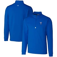 Men's Cutter & Buck  Royal Texas Rangers Traverse Stretch Quarter-Zip Pullover Top