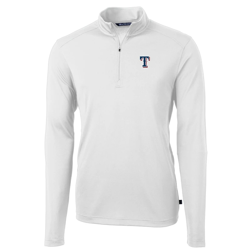 Veste à enfiler Virtue Eco Pique blanche quart de zip pour homme, couleur blanche, des Texas Rangers, grande taille