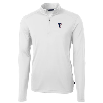 Veste à enfiler Virtue Eco Pique blanche quart de zip pour homme, couleur blanche, des Texas Rangers, grande taille