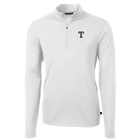Veste à enfiler Virtue Eco Pique blanche quart de zip pour homme, couleur blanche, des Texas Rangers, grande taille