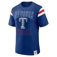 Men's Darius Rucker Collection by Fanatics Royal Texas Rangers Distressed Sleeve Stripe T-Shirt