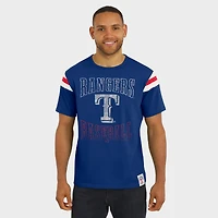 Men's Darius Rucker Collection by Fanatics Royal Texas Rangers Distressed Sleeve Stripe T-Shirt