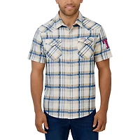 Men's Darius Rucker Collection by Fanatics Royal Texas Rangers Plaid Full-Snap Shirt