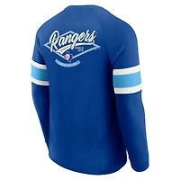 Men's Darius Rucker Collection by Fanatics Royal Texas Rangers Waffle-Knit Raglan Long Sleeve Henley T-Shirt