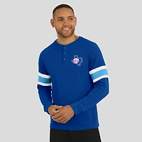 Men's Darius Rucker Collection by Fanatics Royal Texas Rangers Waffle-Knit Raglan Long Sleeve Henley T-Shirt