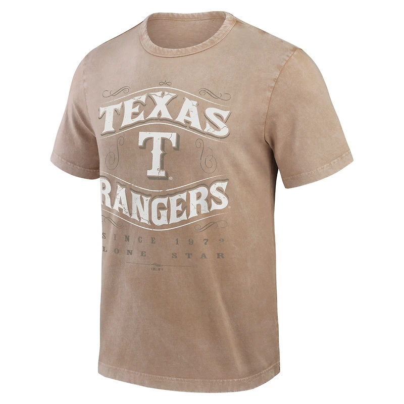 Men's Darius Rucker Collection by Fanatics Tan Texas Rangers Sun Faded T-Shirt