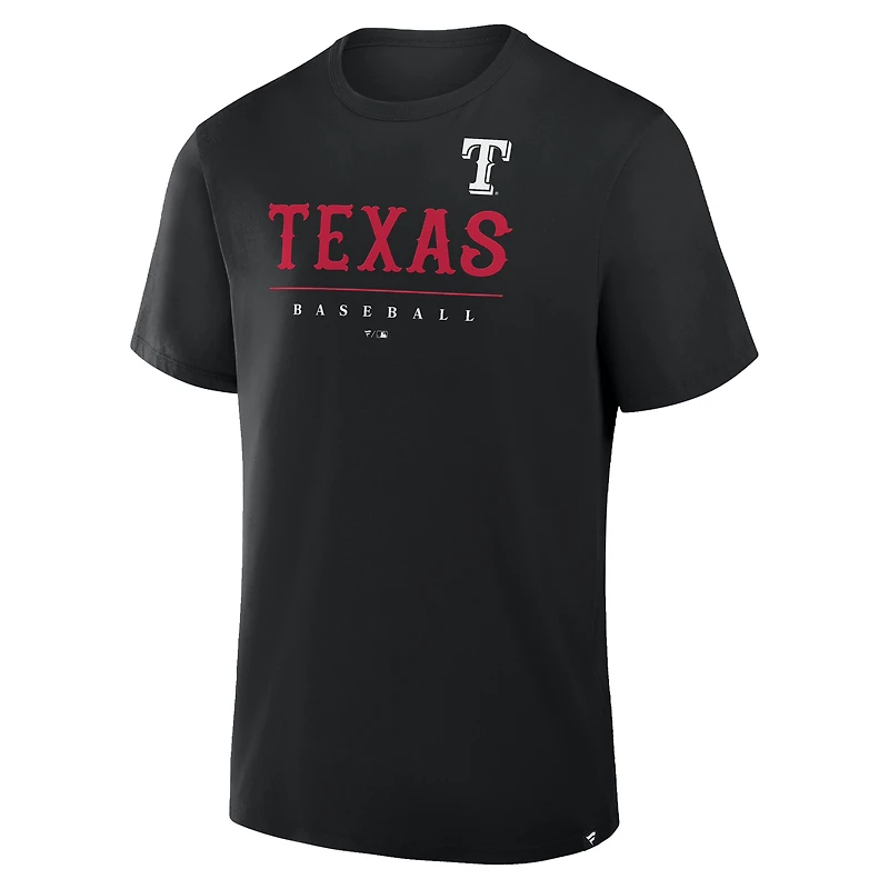 T-shirt Fanatics pour homme, coloris noir, Texas Rangers, Legacy Clubhouse