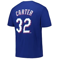 Profil pour hommes Evan Carter Royal Texas Rangers Nom et numéro T-shirt